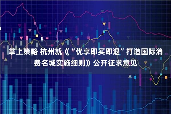 掌上策略 杭州就《“优享即买即退”打造国际消费名城实施细则》公开征求意见